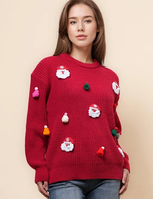 Ladies Celebrate Christmas Santa Claus Oullover Sweater SKT4954 Faux Fur Fabric Real Fur Fabric Shearling Fabric Ladies Celebrate Christmas Santa Claus Oullover Sweater SKT4954 Faux Fur Fabric Real Fur Fabric Shearling Fabric