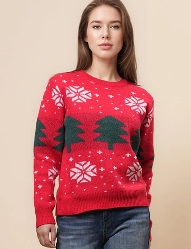 Ladies Merry Christmas Pullover Christmas Tree Sweater SKT4928 Long Sweater Short Sweater Cropped Sweater Ladies Merry Christmas Pullover Christmas Tree Sweater SKT4928 Long Sweater Short Sweater Cropped Sweater