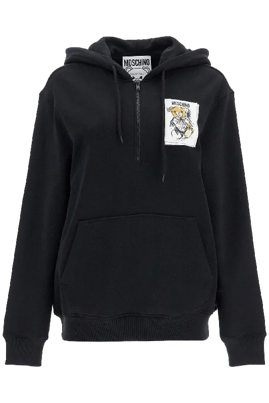 hooded teddy bear sweatshirt V1708 5528 MULTI BLACK Hoodie with Side Slits Relaxed Casual hooded teddy bear sweatshirt V1708 5528 MULTI BLACK Hoodie with Side Slits Relaxed Casual