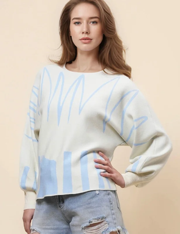 Ladies Color Block Pullover Bubble Sleeve Sweater SKT41048 Nylon Fabric Polyester Fabric Spandex Fabric Ladies Color Block Pullover Bubble Sleeve Sweater SKT41048 Nylon Fabric Polyester Fabric Spandex Fabric