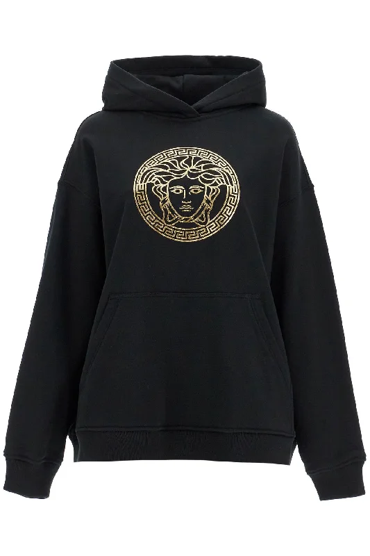 hooded sweatshirt with med 1016559 1A10156 BLACK+GOLD Hoodie with Hem Ribbing Snug Secure hooded sweatshirt with med 1016559 1A10156 BLACK+GOLD Hoodie with Hem Ribbing Snug Secure