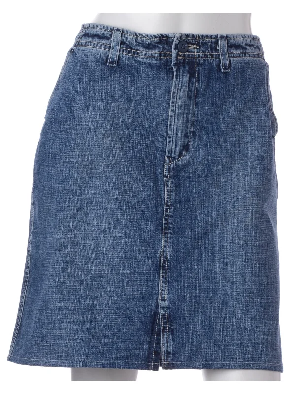 Label Short Denim Skirt leather skirt bold