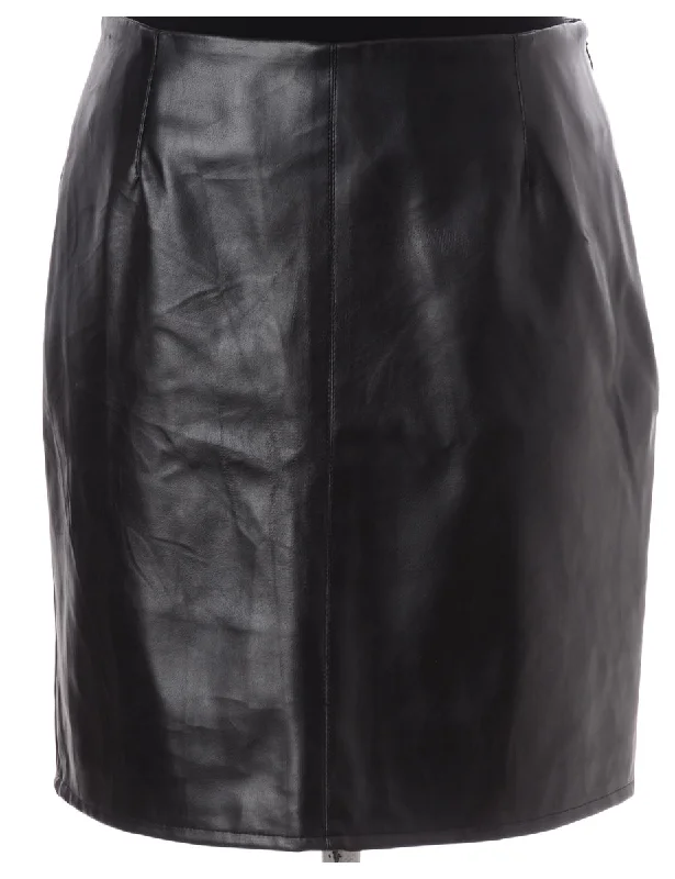 Label Roxy Mini Leather Skirt silk skirt lustrous