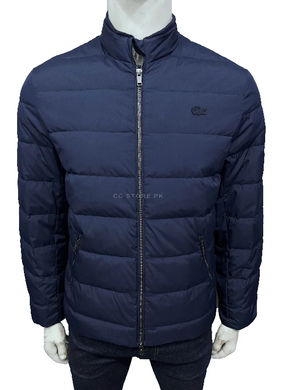 Lacoste Navy Blue Puffer Jacket Belted Jacket Elasticated Jacket Padded Jacket
