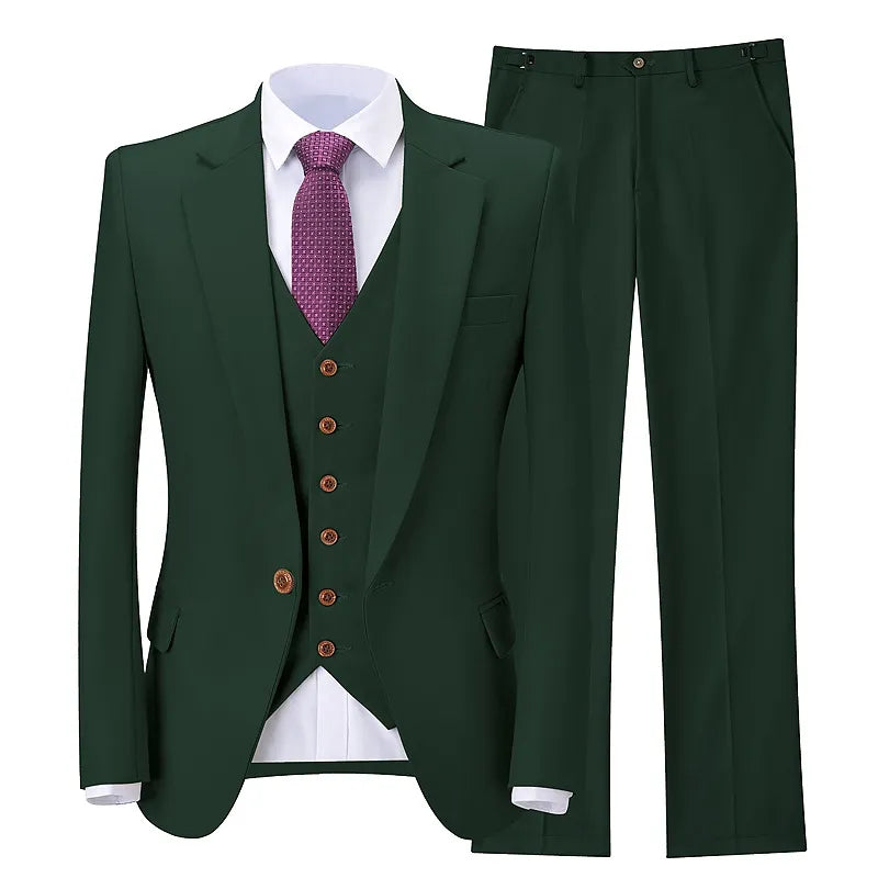 Classy Beige Wedding Tuxedos Suits Slim Fit Bridegroom For Men 3 Pieces Groomsmen Formal Business Outfits Party (Jacket+Vest+Pants) Zip Front Button Front Snap Front Classy Beige Wedding Tuxedos Suits Slim Fit Bridegroom For Men 3 Pieces Groomsmen Formal Business Outfits Party (Jacket+Vest+Pants) Zip Front Button Front Snap Front