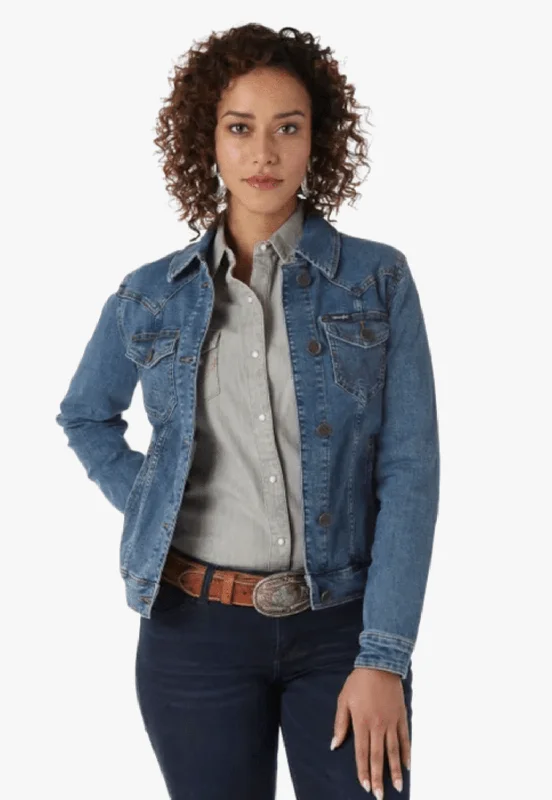 Wrangler Womens Denim Jacket Satin Jacket Silk Jacket Chiffon Jacket