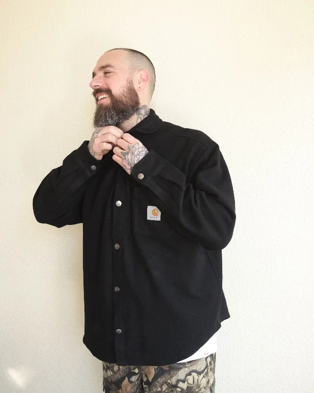 Torin Shirt Jacket, Black Toggled Jacket Drawstring Jacket Belted Jacket