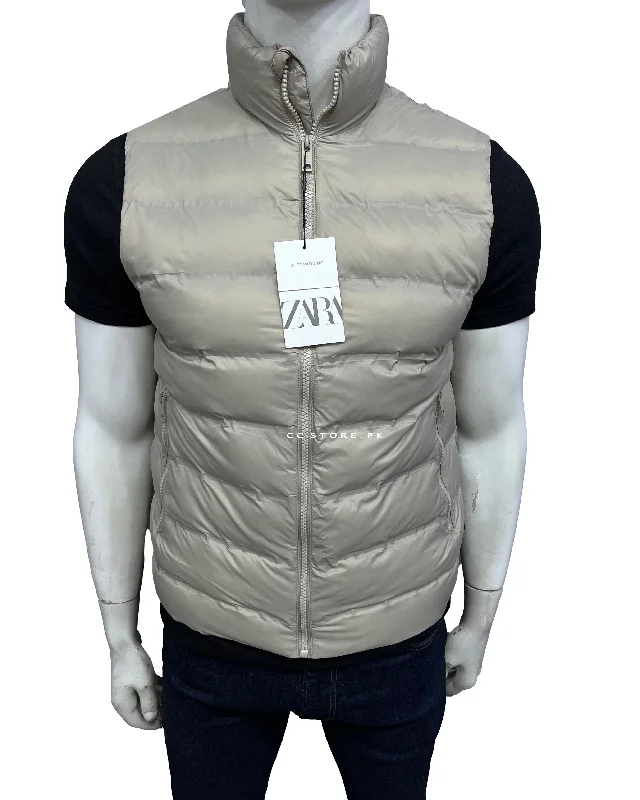 ZR Lightweight Sleeveless Beige Puffer Jacket (700) Cotton Jacket Linen Jacket Terry Jacket ZR Lightweight Sleeveless Beige Puffer Jacket (700) Cotton Jacket Linen Jacket Terry Jacket