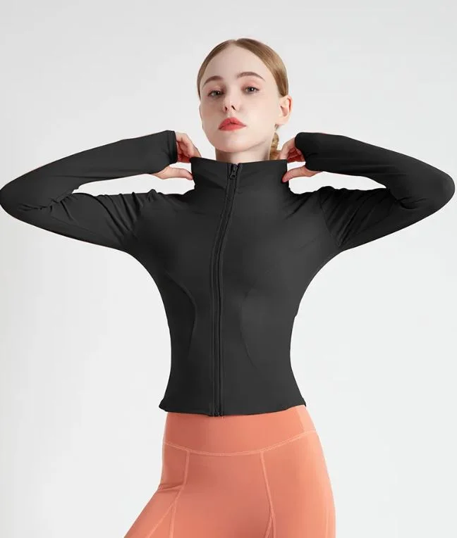 Women's Long Sleeve Gym Zip Jacket Wool Jacket Cashmere Jacket Tweed Jacket