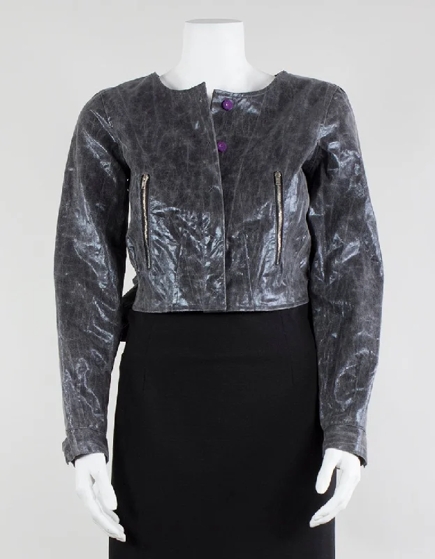 Walter Cropped Jacket Size 2 Hoodie Zip-Up Jacket Button-Up Jacket