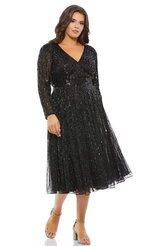 Mac Duggal Fabulouss - 5529F Embellished V Neck A-Line Dress