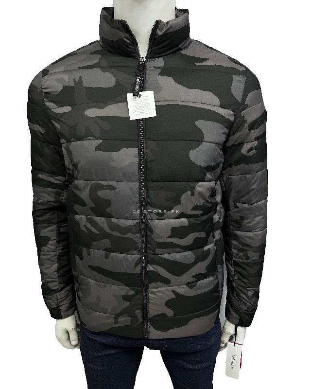 Ck Camouflage Horizontal Puffer Jacket Cardigan Sweater Pullover