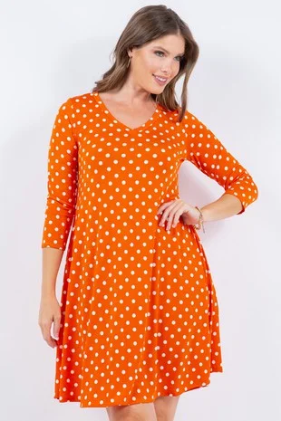 Tangerine Polka Dress