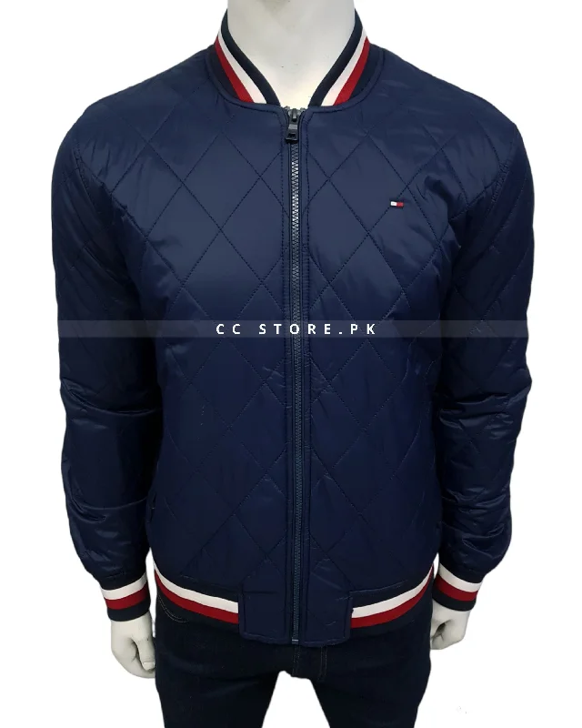 TH Regular Fit Diamond Quilted Navy Blue Bomber Jacket Striped Jacket Polka Dot Jacket Floral Jacket