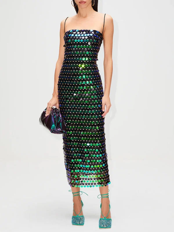 Bead Sequin Slip Dress