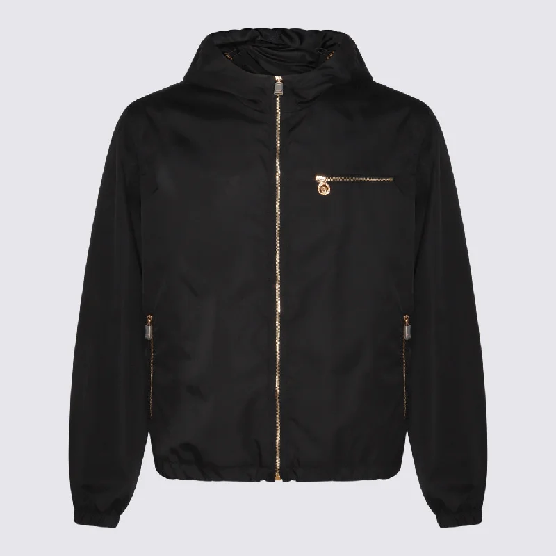 Versace Jackets Black Oversized Jacket Tailored Jacket Straight Jacket