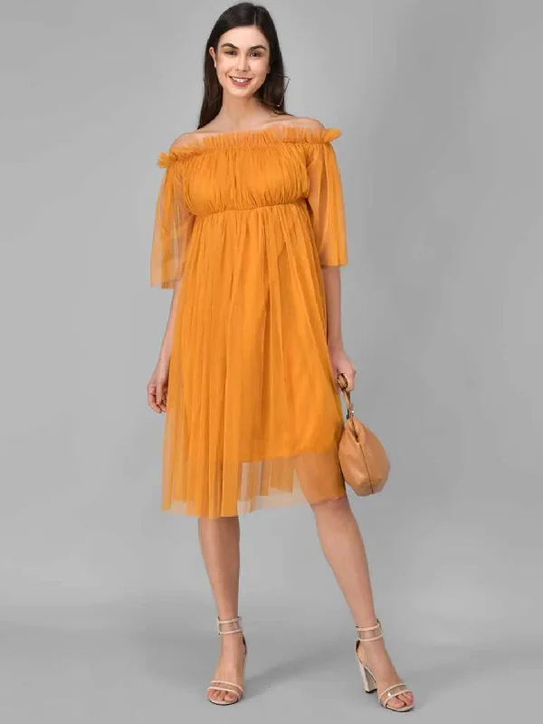 Women Layered Yellow Dress