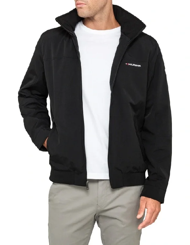 TH Yatch Windbreaker Black Jacket Ribbed Jacket Pleated Jacket Ruffled Jacket