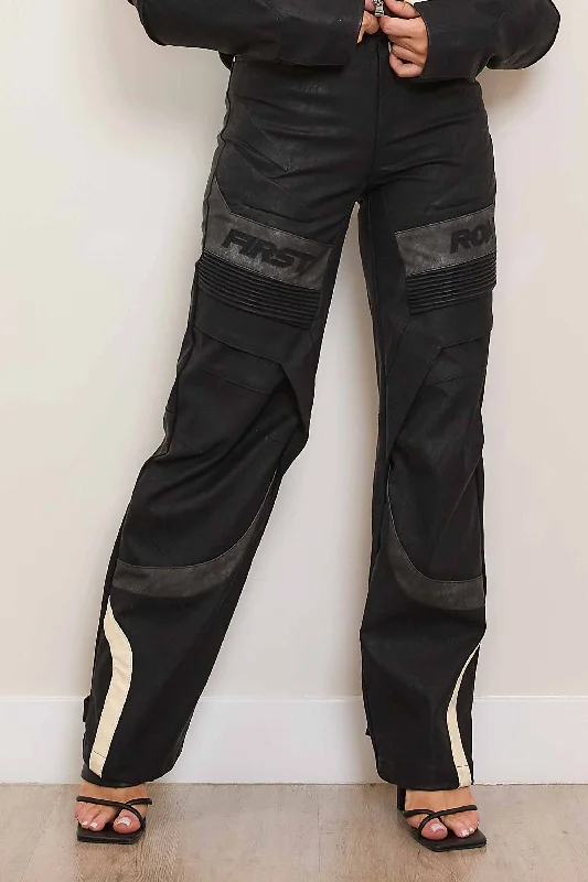 FURIOUS MOTOR RACING LEATHER WIDE PANTS Straight Limited Edition,