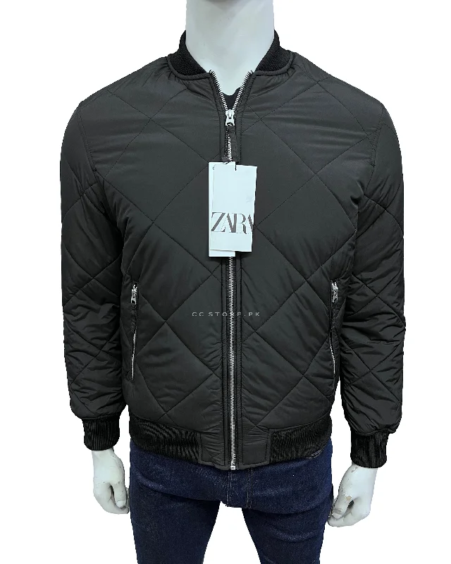 ZR Diamond Quilted Black Bomber Jacket (306) Tiered Jacket Buttoned Jacket Zippered Jacket ZR Diamond Quilted Black Bomber Jacket (306) Tiered Jacket Buttoned Jacket Zippered Jacket