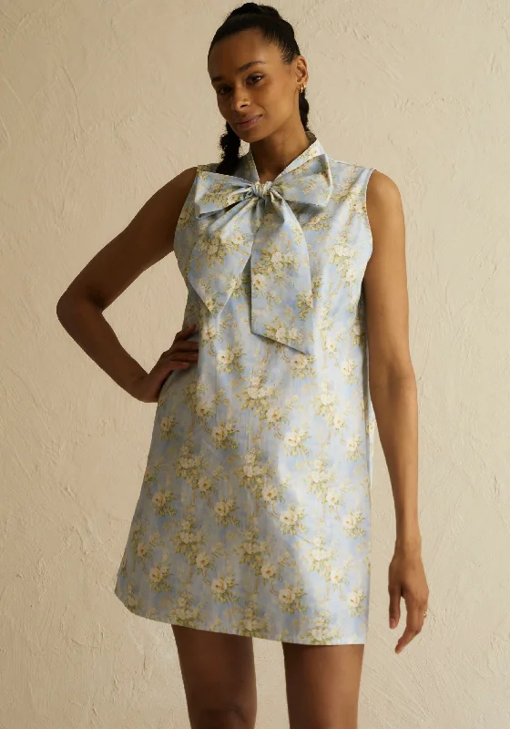 BOW NECK SHIFT DRESS