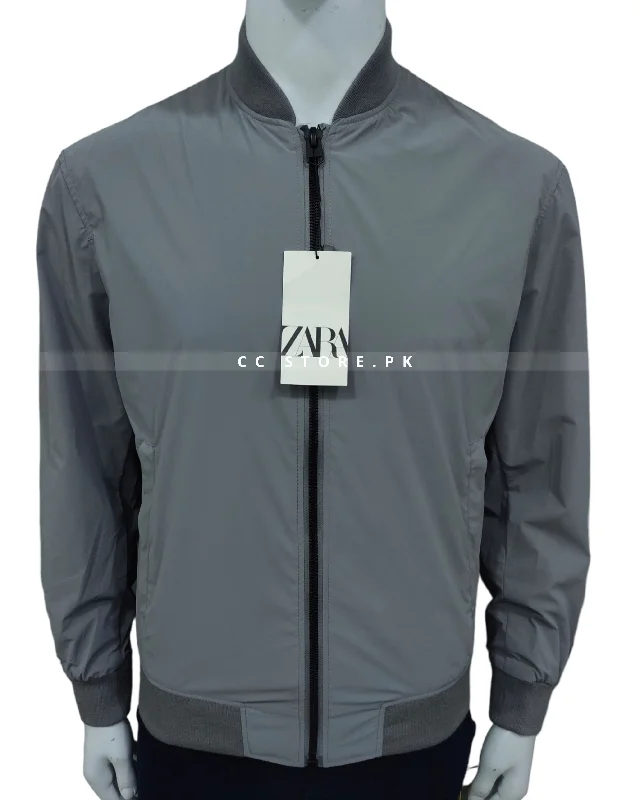 ZR Lightweight Grey Bomber Jacket (425) Collared Jacket Crew Neck Jacket Turtle Neck Jacket