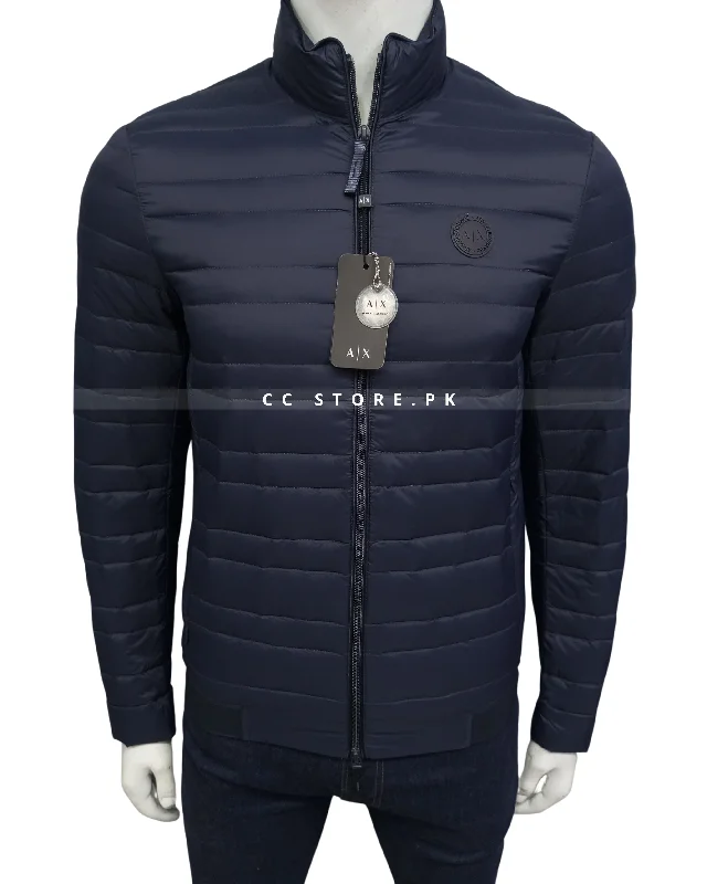AX Duck Down Packable Navy Blue Puffer Jacket Fitted Jacket Loose Jacket Oversized Jacket