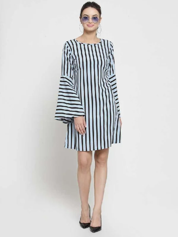 Women A-line Blue Dress