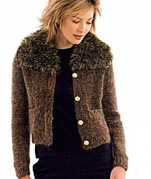 April in Paris Cardigan (Knit) Print Jacquard Patchwork