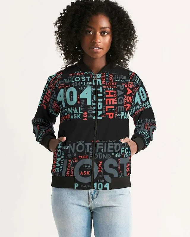 404 Error Page Text In Stop Sign Black Women's Bomber Jacket Denim Jacket Leather Jacket Suede Jacket 404 Error Page Text In Stop Sign Black Women's Bomber Jacket Denim Jacket Leather Jacket Suede Jacket