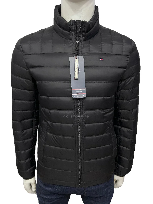 TH Packable Duck Down Black Puffer Jacket Stand-Up Collar Roll-Neck Collar Turtle Neck TH Packable Duck Down Black Puffer Jacket Stand-Up Collar Roll-Neck Collar Turtle Neck