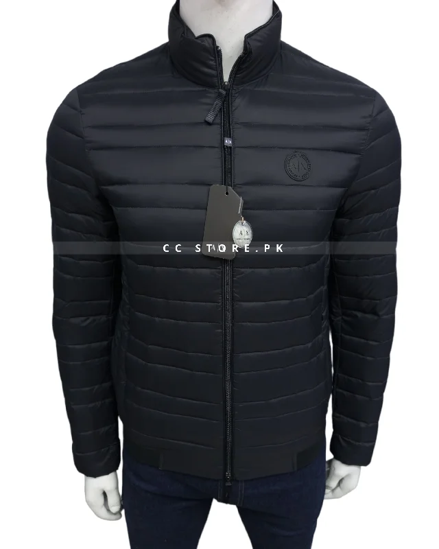 AX Duck Down Packable Black Puffer Jacket Elasticated Jacket Padded Jacket Insulated Jacket