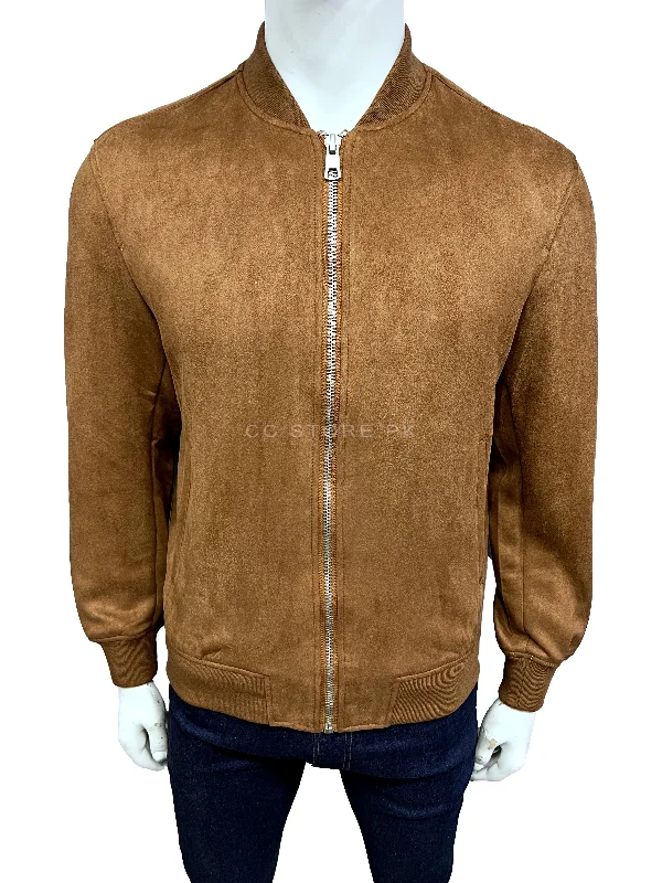 ZR Suede Camel Bomber Jacket (333) Mesh Jacket Canvas Jacket Denim Jacket