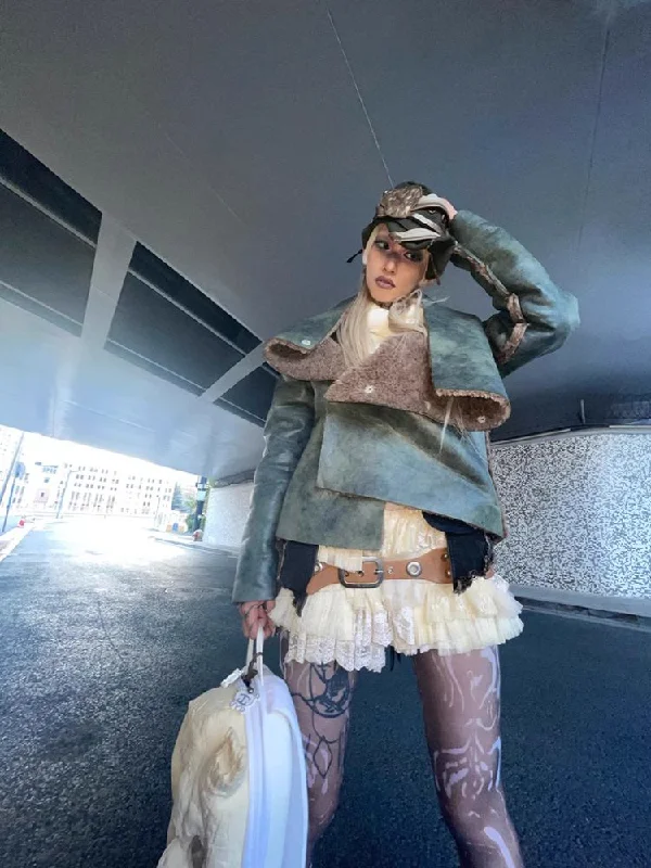 Fur all-in-one jacket【s0000005351】 Tiered Jacket Buttoned Jacket Zippered Jacket