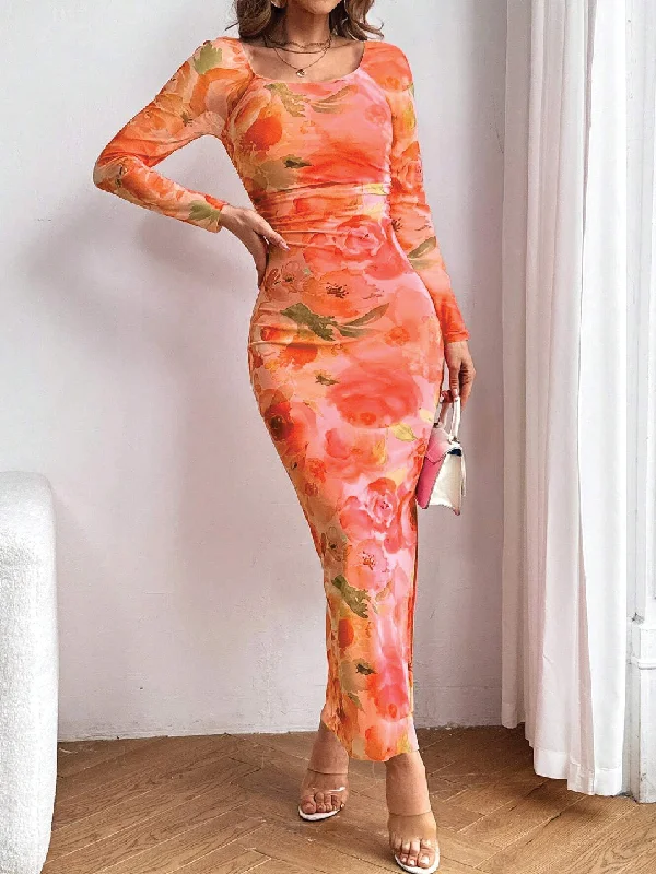 TANDUL  Women Bodycon Orange Dress
