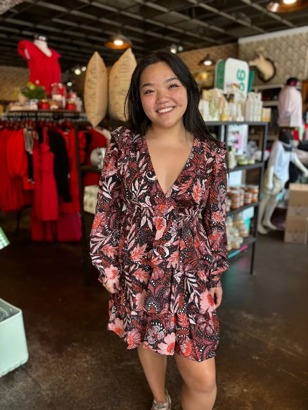 FINAL SALE - Vintage Floral Paisley Ruffle Dress