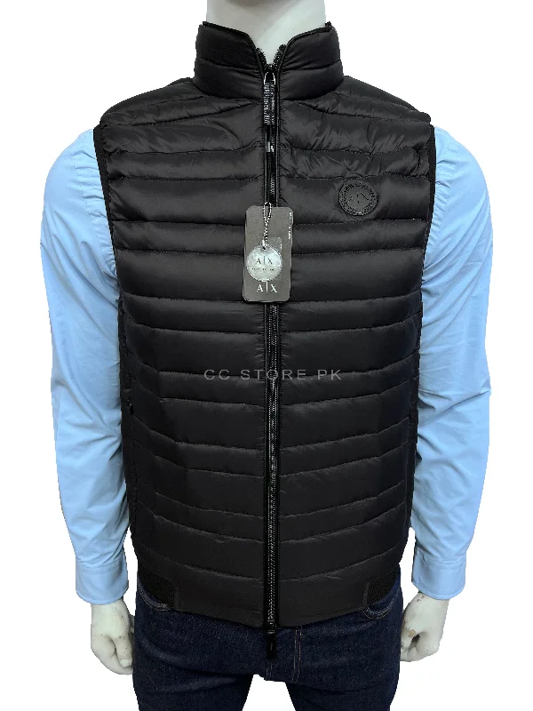 AX Packable Duck Down Sleeveless Black Puffer Jacket Embroidered Jacket Appliqued Jacket Beaded Jacket AX Packable Duck Down Sleeveless Black Puffer Jacket Embroidered Jacket Appliqued Jacket Beaded Jacket