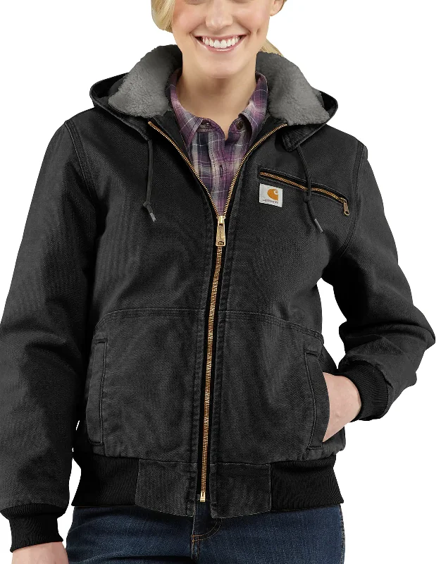 CARHARTT WOMEN'S WILDWOOD JACKET BLACK 100815 Hooded Jacket Caped Jacket Shawl Collar Jacket CARHARTT WOMEN'S WILDWOOD JACKET BLACK 100815 Hooded Jacket Caped Jacket Shawl Collar Jacket