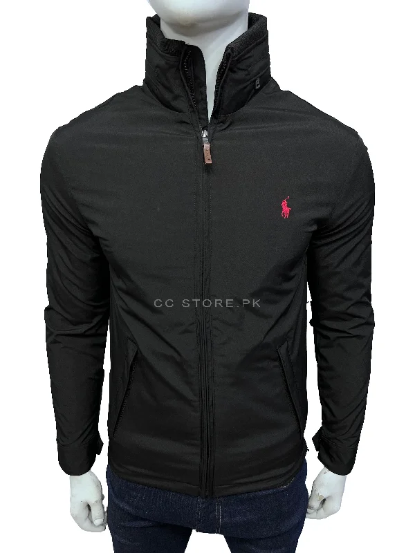 RL Inner Fleece Concealed Hood Black Jacket Stand-Up Collar Roll-Neck Collar Turtle Neck RL Inner Fleece Concealed Hood Black Jacket Stand-Up Collar Roll-Neck Collar Turtle Neck