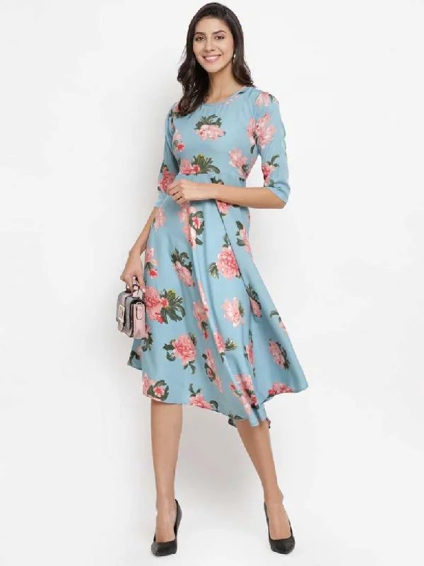 Women Fit and Flare Multicolor Dress
