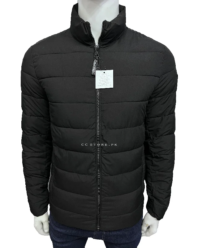 CK Black Horizontal Puffer Jacket Denim Jacket Leather Jacket Suede Jacket