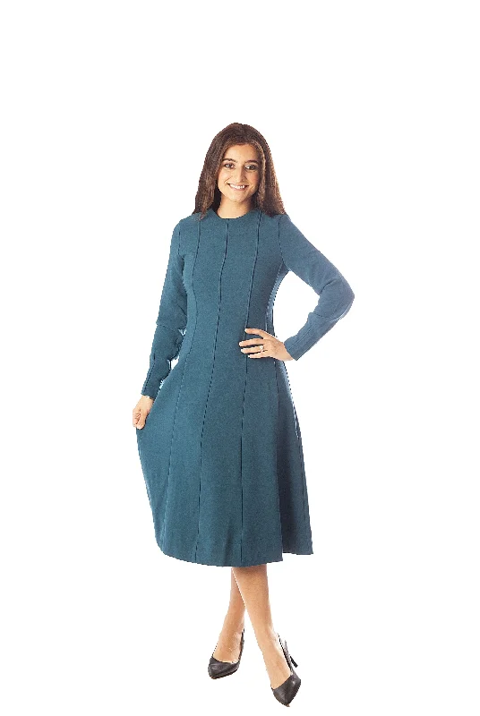 Paneled A-Line Dress