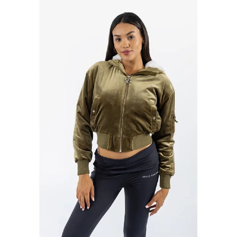 Juicy Couture Rydl Bomber Jacket Zippered Jacket Buttoned Jacket Snapped Jacket