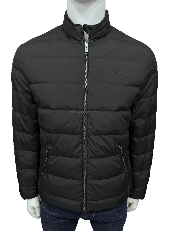 Lacoste Black Puffer Jacket Insulated Jacket Fitted Jacket Loose Jacket