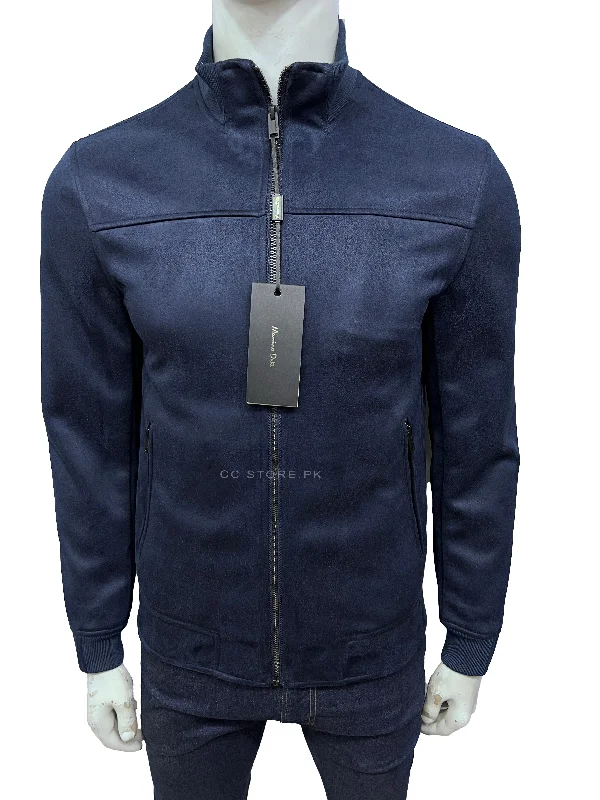 MD Suede Navy Blue Slim Fit Jacket Fleece Jacket Down Jacket Feather Jacket