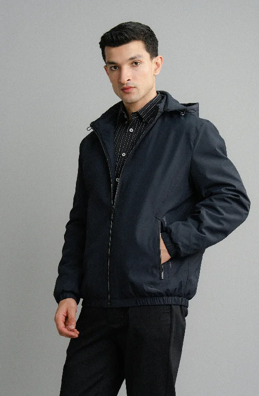 WATER-REPELLENT HOODED JACKET Chenille Fabric Brocade Fabric Lace Fabric