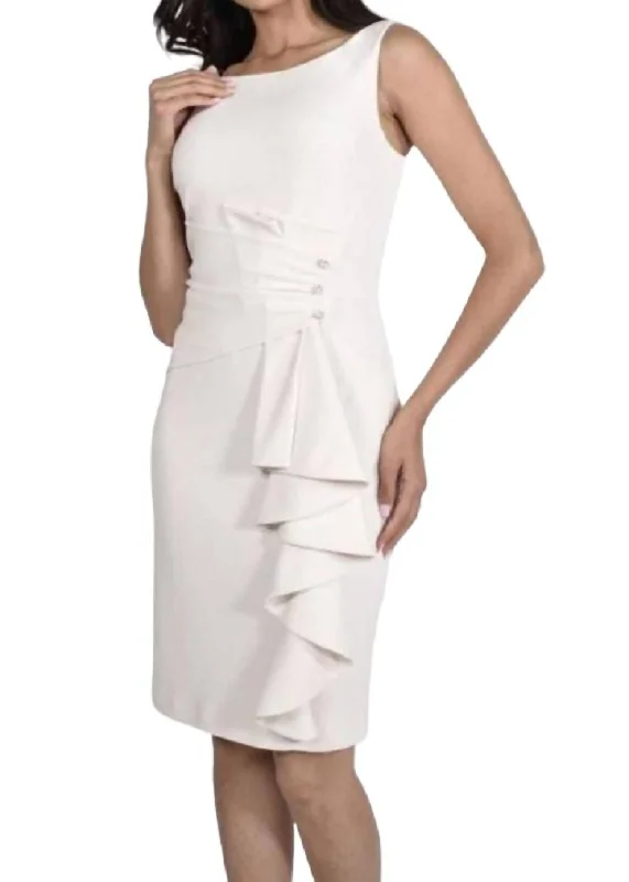 Ruffle Dress In Ivory