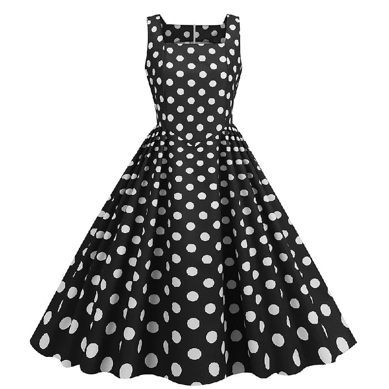A-Line/Princess Off-the-Shoulder Sleeveless Ankle-Length Vintage Dress
