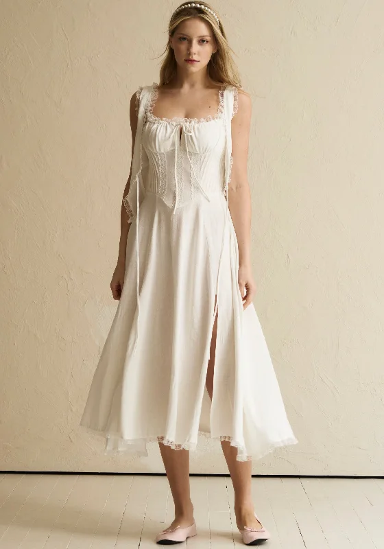 [FINAL SALE] LINEN DRESS & VEST SET - MIDI