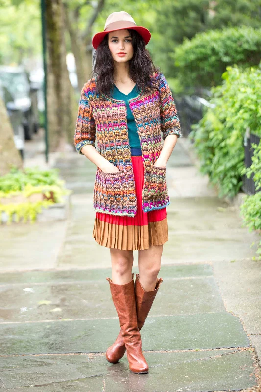 Colorfully Modern Cardigan Pattern (Crochet) Cardigan Knitwear Sweater